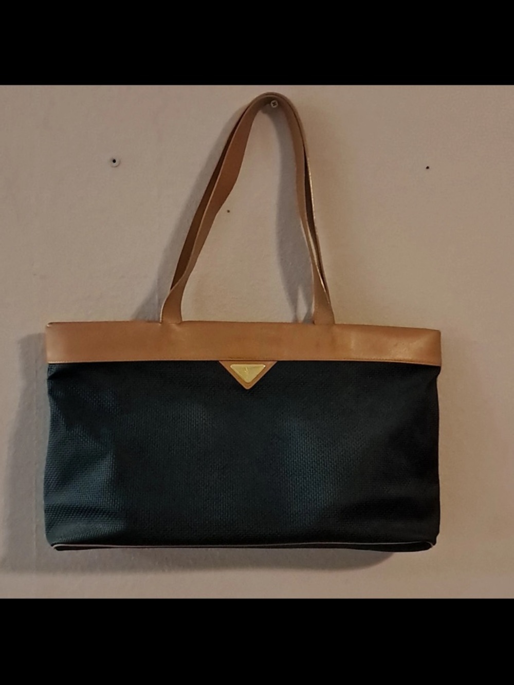 Yves Saint Laurent Black and Tan Shoulder Tote